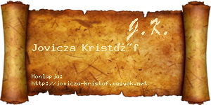 Jovicza Kristóf névjegykártya