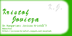 kristof jovicza business card